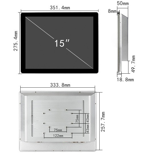 Cенсорный моноблок 15" PC-W150S07MFR (J1800/4/64)