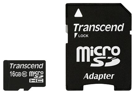 Карта памяти microSDHC TRANSCEND 16 ГБ, Class 10, TS16GUSDHC10