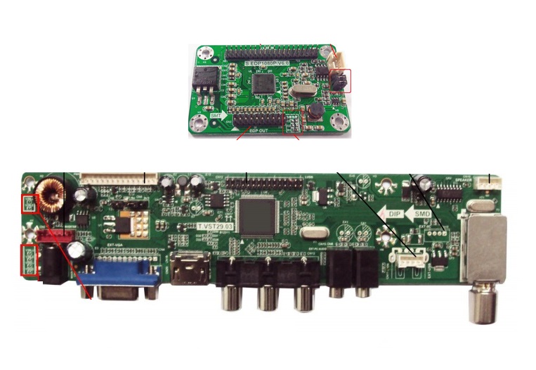 Контроллер дисплея HDMI/VGA/AV T.VST29.03+S.EDP