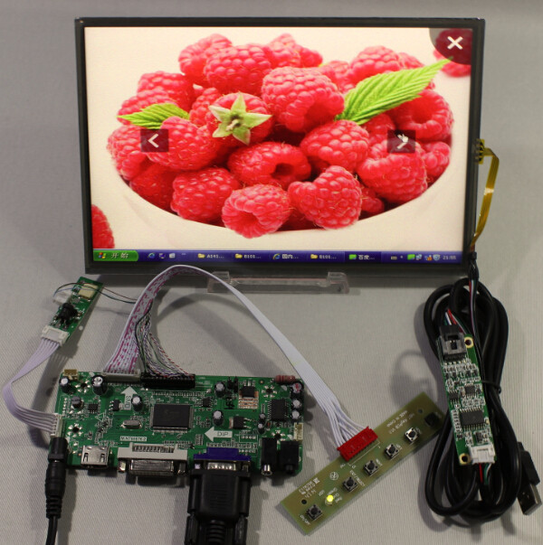 Ёмкостной сенсорный дисплей 10,1" B101UAN02.1 с контроллером M.NT68676.3 в сборе