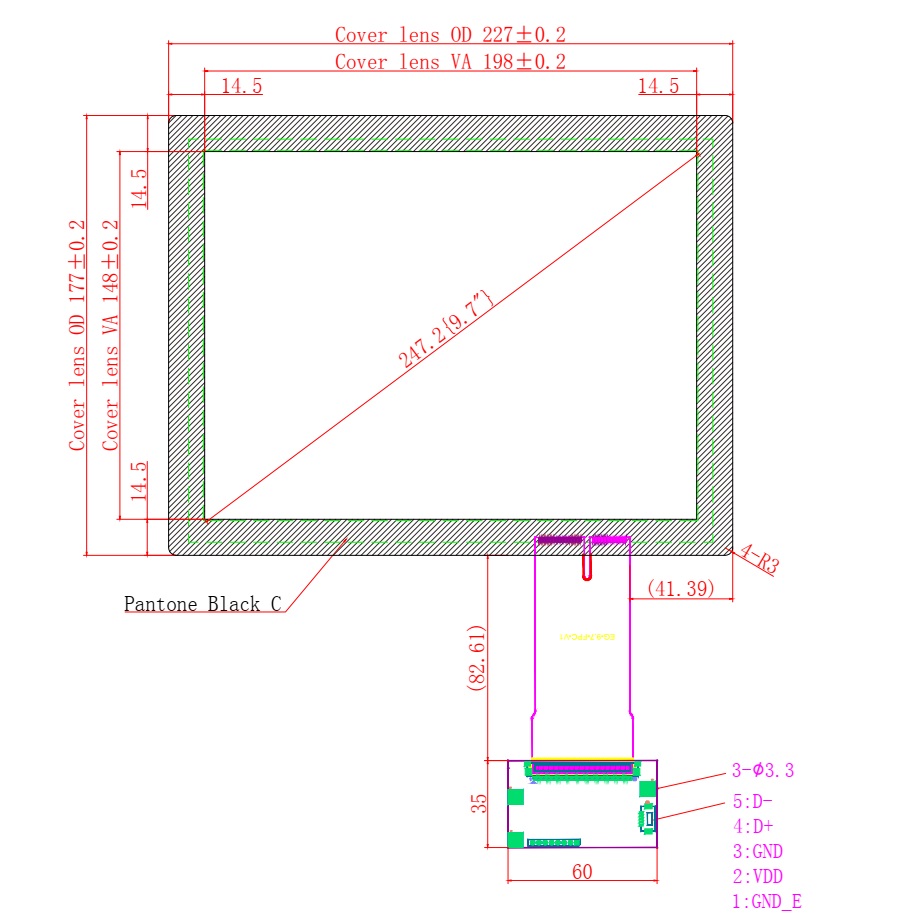 Ёмкостной сенсорный экран 9,7" EG9.7-A-0403V1 с USB