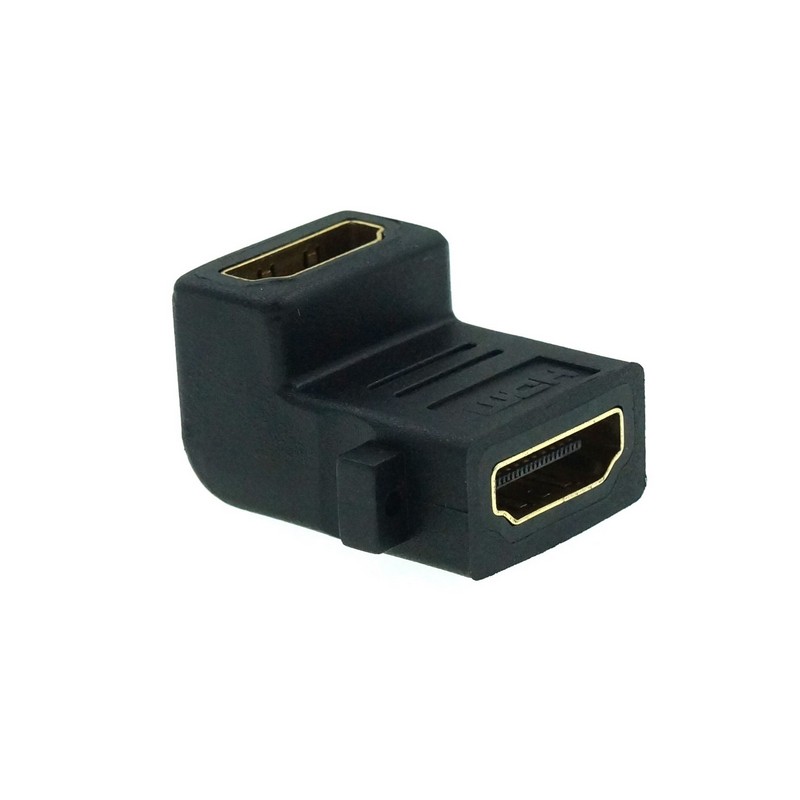 Переходник HDMI (F) - HDMI (F) угловой с ушами