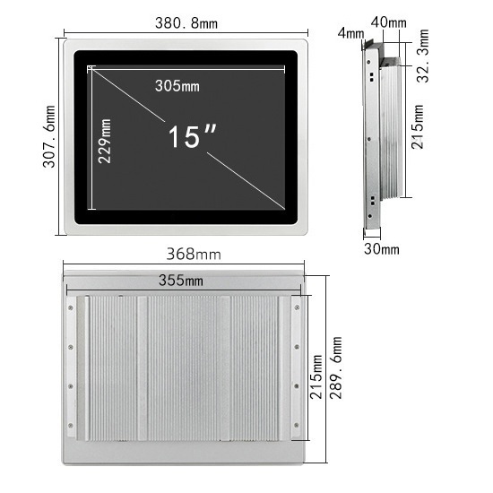 Встраиваемый сенсорный моноблок 15" PC-W150S07MSR (J1800/4/64)