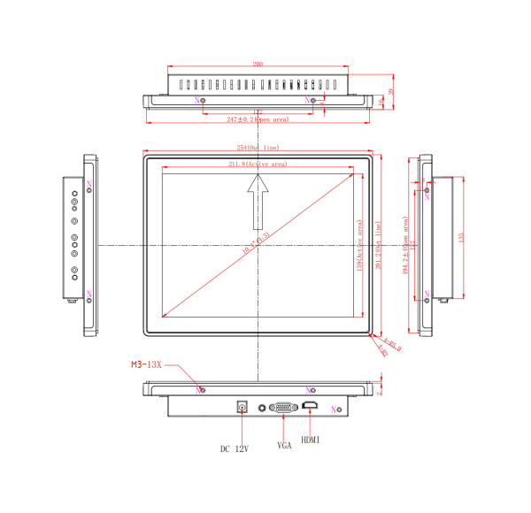 Встраиваемый монитор 10,4" PZ104SKZ-07H1-HV