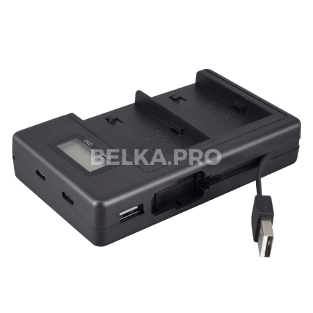 Двойное зарядное устройство USB для NP-F970/F960/F550