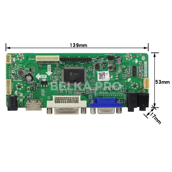 Дисплей 10,4" HSD104IXN1-A00 с контроллером M.NT68676.3 в сборе