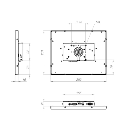Сенсорный монитор 12,1" DN121SMK-07HR41-HVA