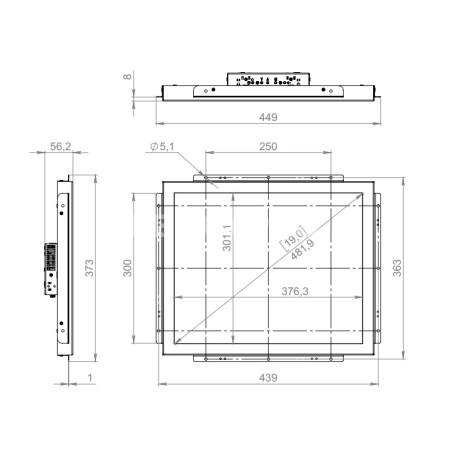 Сенсорный монитор 19" DN190SMK6-20SR41-HDV