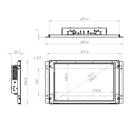 Встраиваемый монитор 10,1" FS101WMK6-92U1-HDV