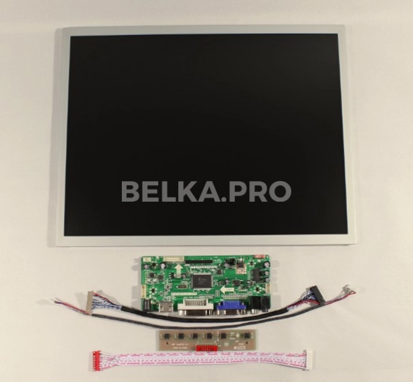 Дисплей 15" LQ150X1LG96 с контроллером M.NT68676.2A в сборе