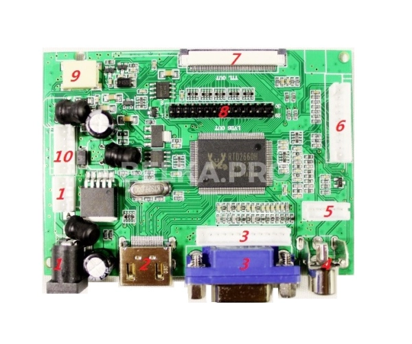 Дисплей 10,1" HSD101PWW1-H00 с контроллером PCB800099 V.9 в сборе