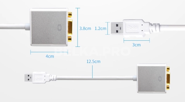 Конвертер USB 3.0/2.0 - VGA usb3-vga-a