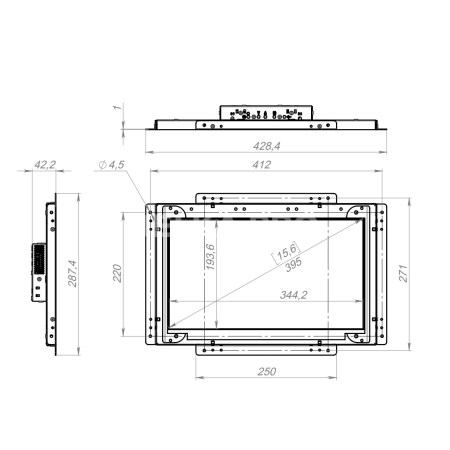 Встраиваемый монитор 15,6" FS156WMKE-90S1-H