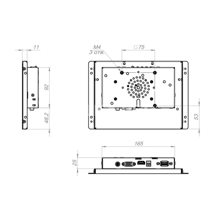 Встраиваемый монитор 8" FS080SMK-07H1-HVA