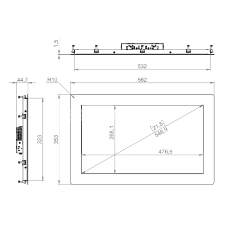 Встраиваемый монитор 21,5" PN215WMK6-90H1-HDV
