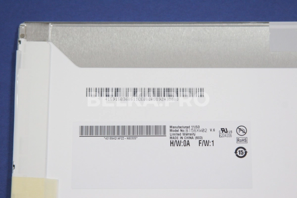 ЖК дисплей 15,6" B156XW02 V6