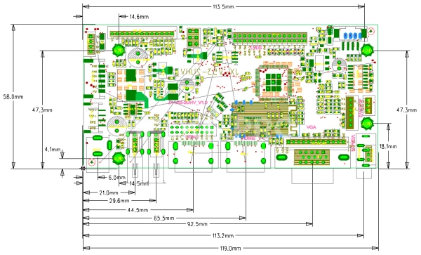 Контроллер дисплея HDMIx2/VGA/MP JX-V53-2UHV