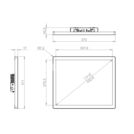 Сенсорный монитор 17" DZ170SLK6-20SPZ1-HDV