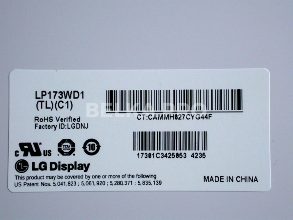 ЖК дисплей 17,3" LP173WD1-TLC1